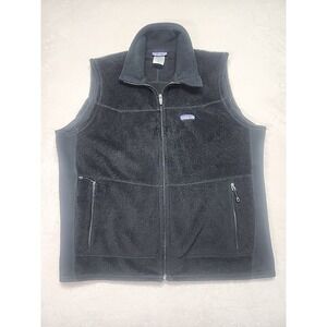 Patagonia Mens Zip Up Black Fleece Vest Sz Large
